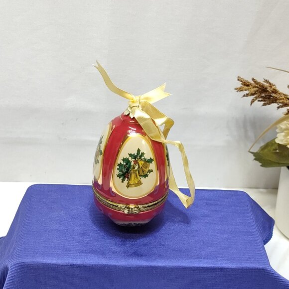 Mr Christmas Valerie Parr Hill Musical Egg Ornament Plays "Joy To The World" VTG - Picture 6 of 9